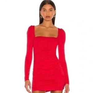 Lovers + Friends Vibrant Red Long Sleeve Dress